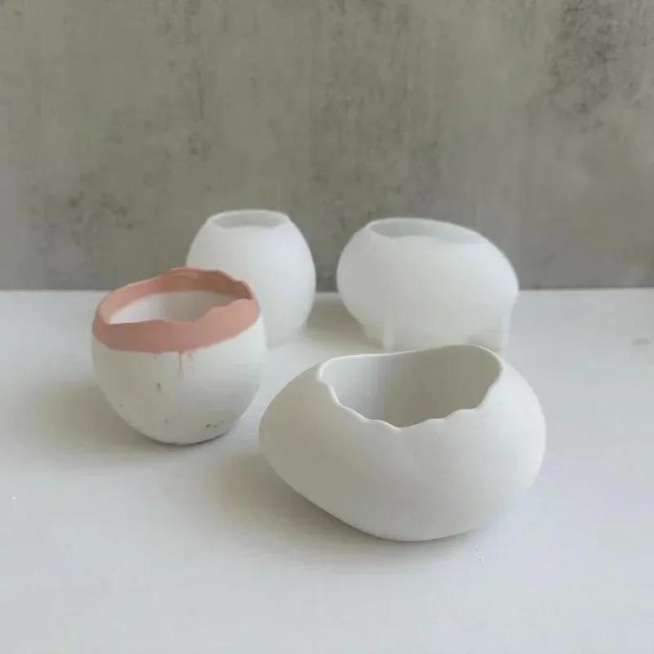 Potsticker Mold - Plaster Handmade Mold Egg-shaped Flower Pot
