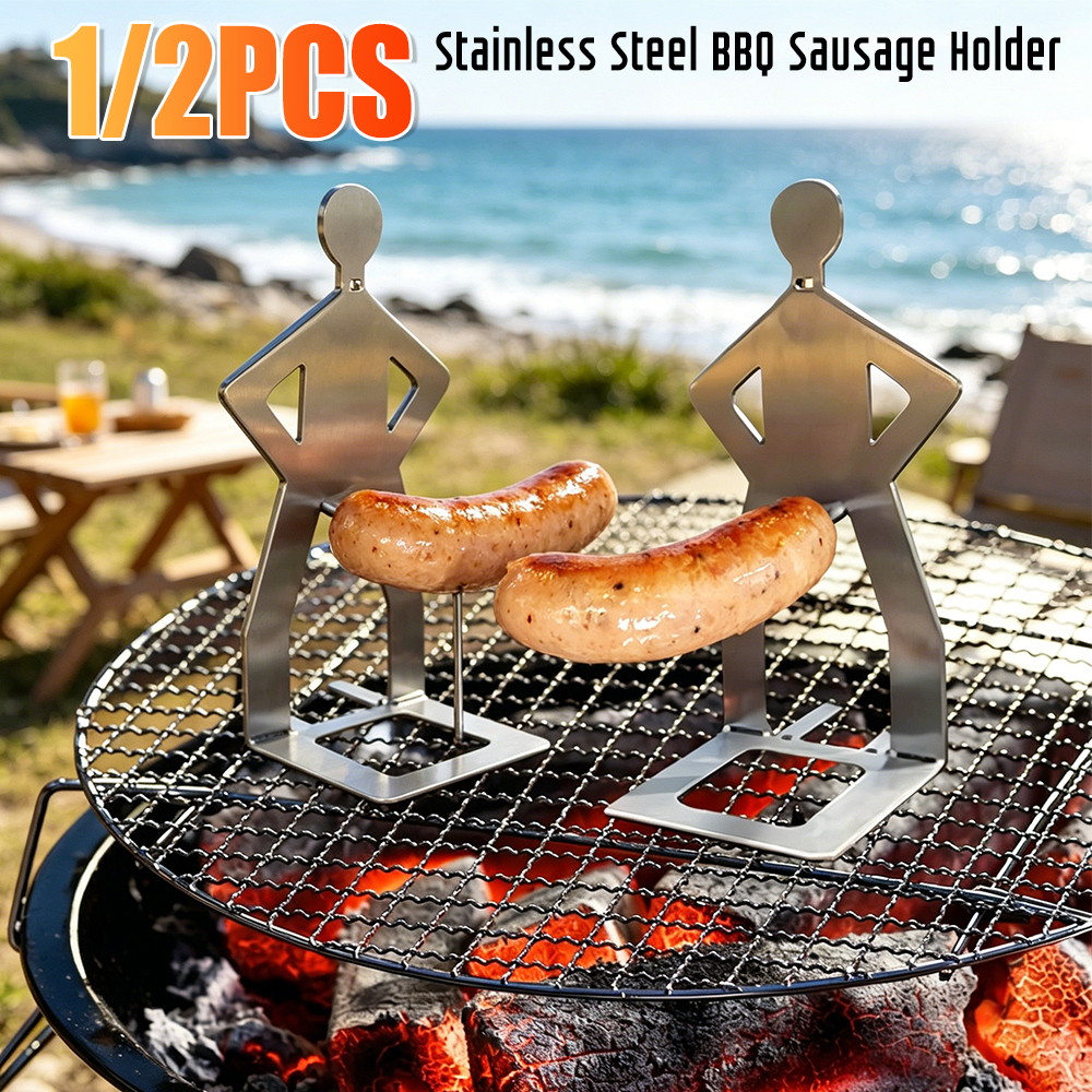 Hot Dog Press - Stainless Steel BBQ Sausage Holder Reusable