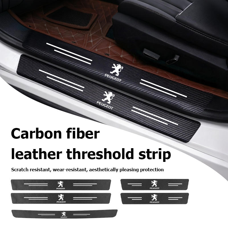 Crepe Pan Carbon - New Car Door Sill Plate Sticker