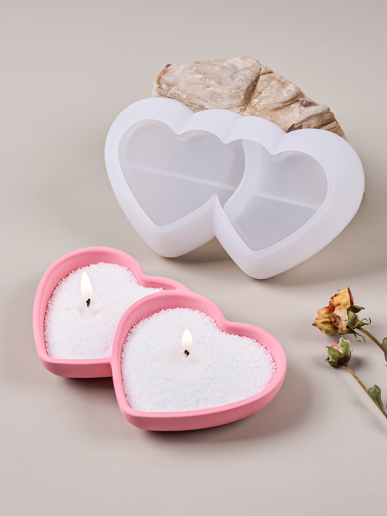 DIY Double Heart Candle Bowl S - Potsticker Mold ulasan dan harga