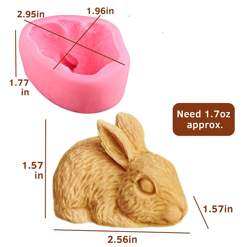 3D Rabbit Silicone Soap Mold E - Bunny Cake Mold ulasan dan harga