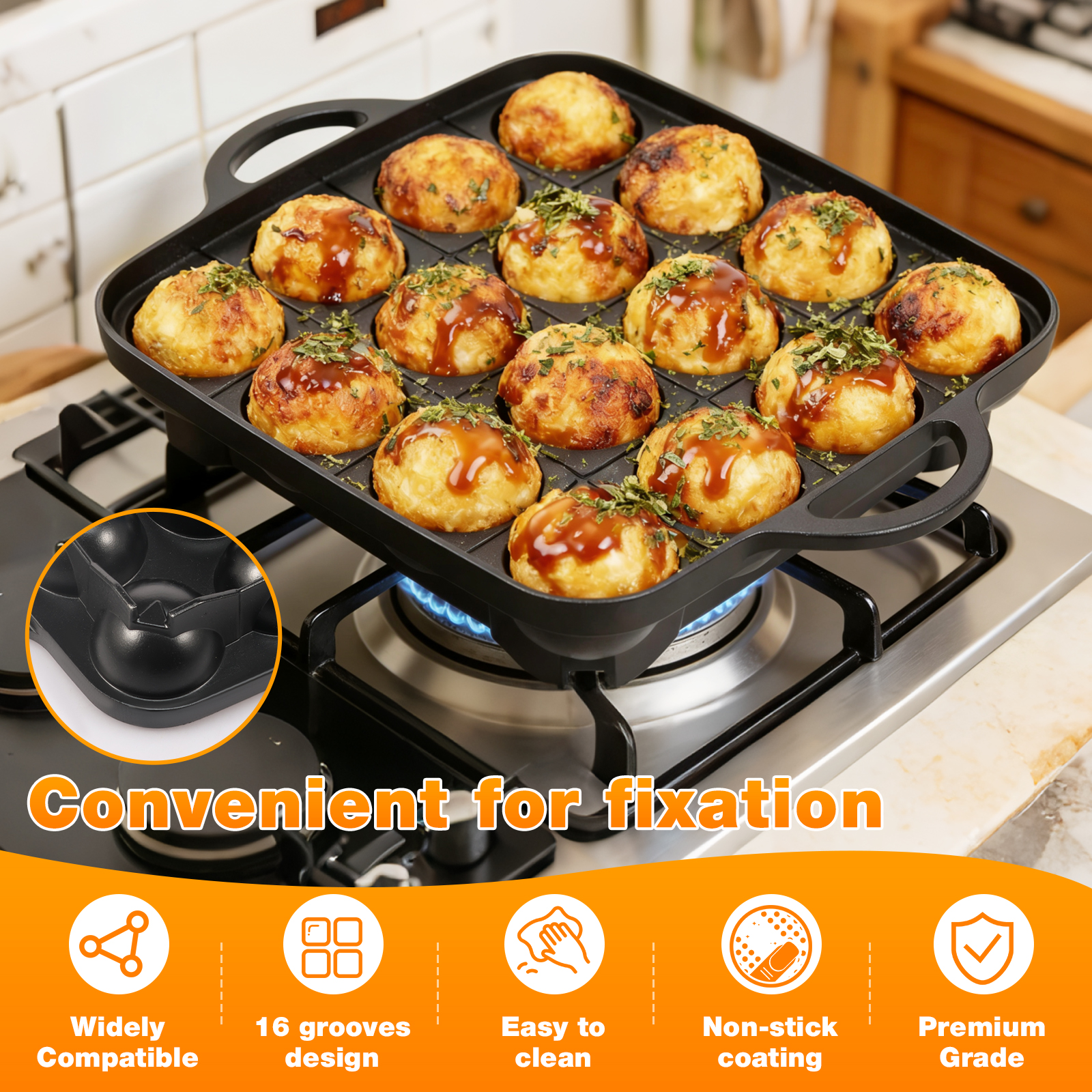 Takoyaki Pan 16 Hole Octopus B - Takoyaki Grill Plate ulasan dan harga