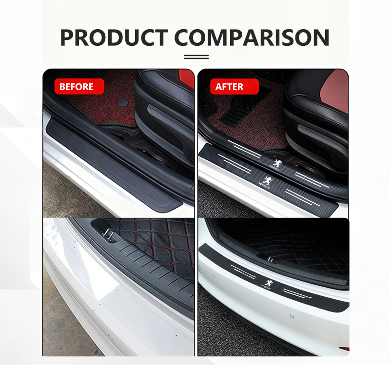 New Car Door Sill Plate Sticke - Crepe Pan Carbon ulasan dan harga