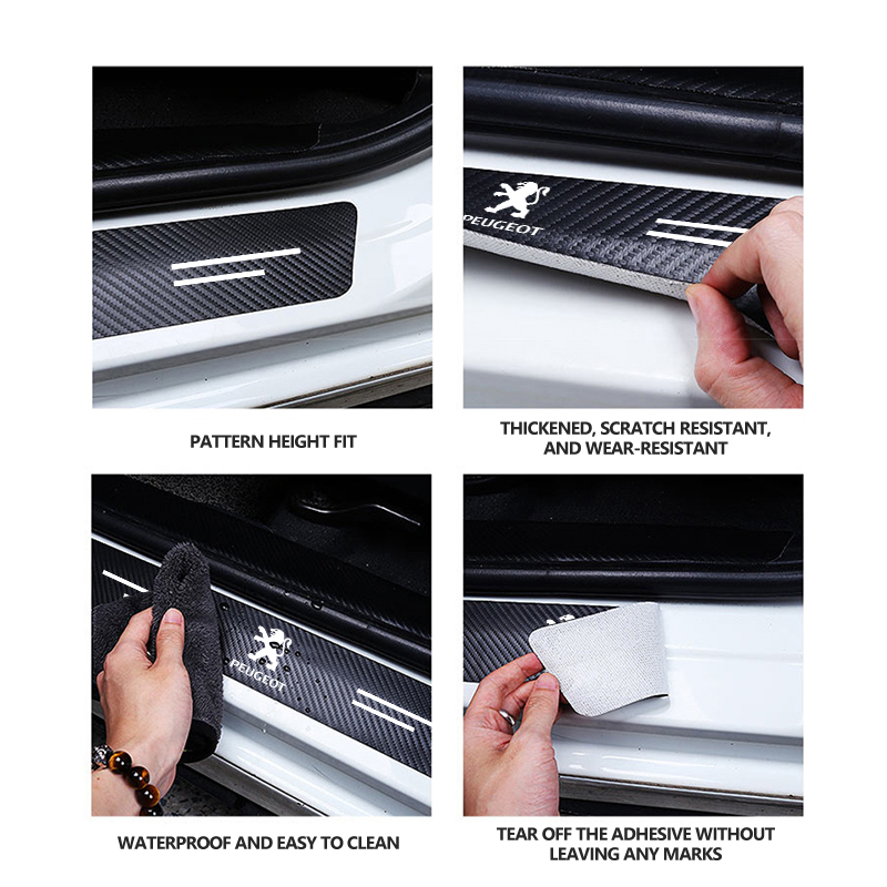 New Car Door Sill Plate Sticke - Crepe Pan Carbon ulasan dan harga