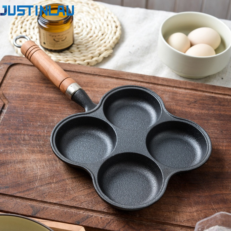 JUSTINLAU 2/4-Hole Cast Iron O - Egg Waffle Pan ulasan dan harga