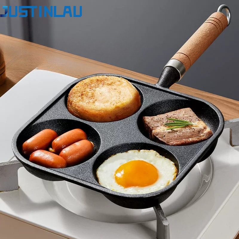 JUSTINLAU 2/4-Hole Omelette Po - Mini Pancake Griddle ulasan dan harga