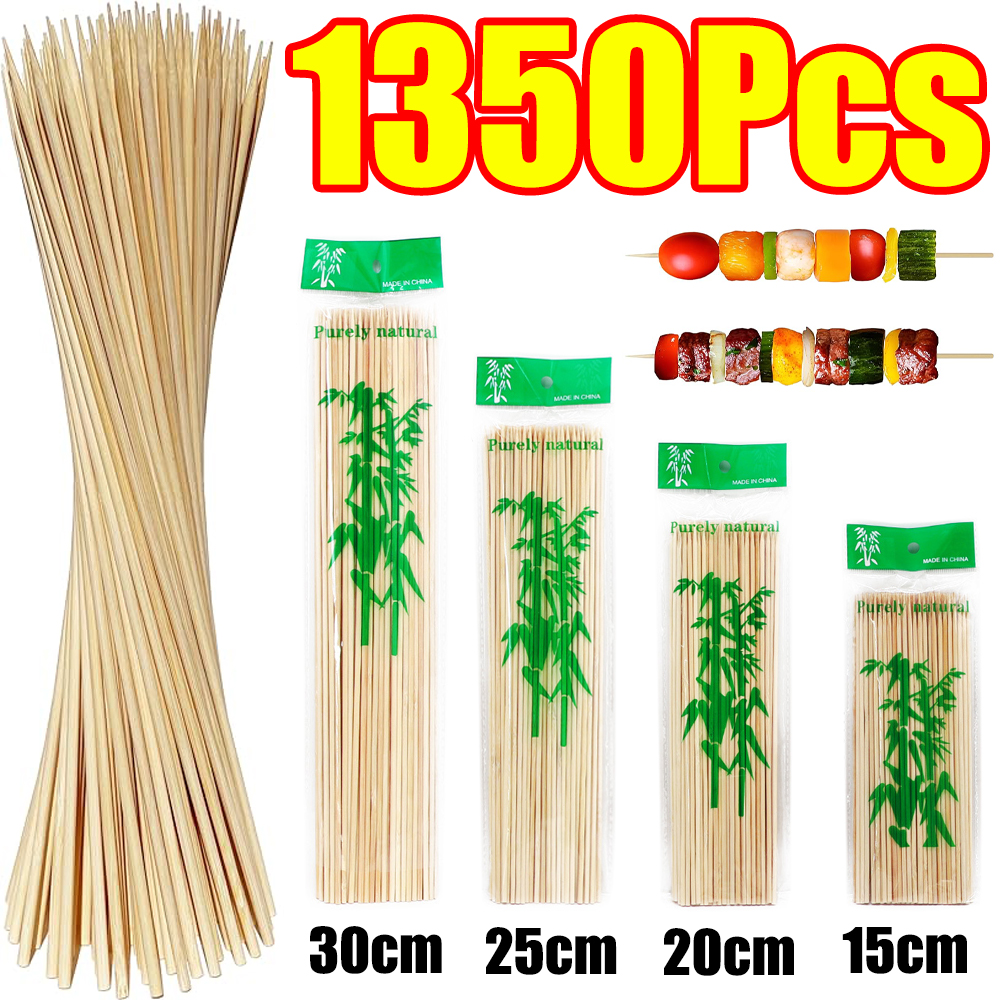 90-1350Pcs BBQ Skewers Bamboo  - Corn Dog Stick ulasan dan harga