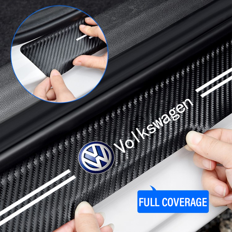 New Car Door Sill Plate Sticke - Crepe Pan Carbon ulasan dan harga