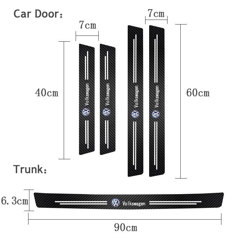 New Car Door Sill Plate Sticke - Crepe Pan Carbon ulasan dan harga
